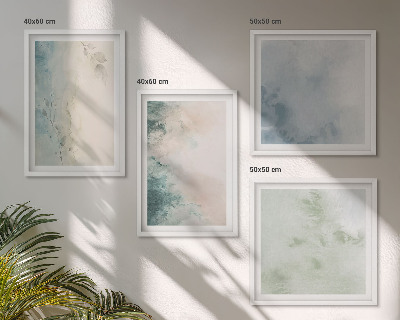 Polittico con cornice Stile acquerello versato su tela