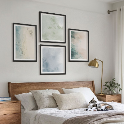 Polittico con cornice Stile acquerello versato su tela