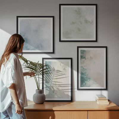 Polittico con cornice Stile acquerello versato su tela