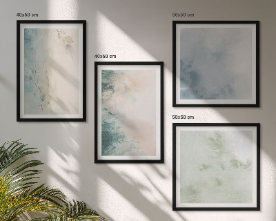 Polittico con cornice Stile acquerello versato su tela