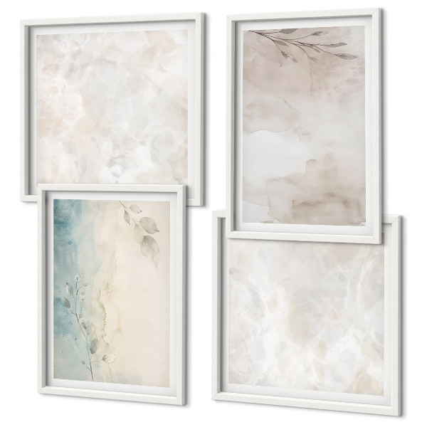 Composizione di 4 quadri texture di pittura ad acquerello