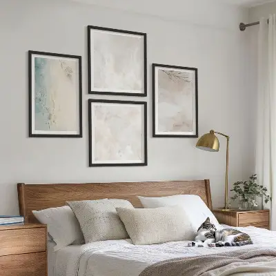 Composizione di 4 quadri con texture di pittura ad acquerello