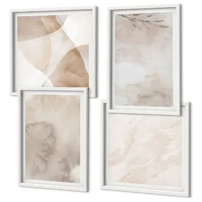 Galleria a parete con colori ad acquerello e texture boho