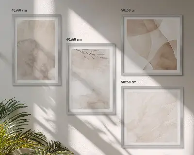 Galleria a parete con colori ad acquerello e texture boho