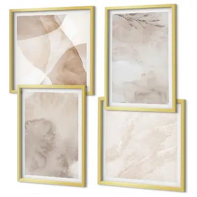Galleria a parete con colori ad acquerello e texture boho