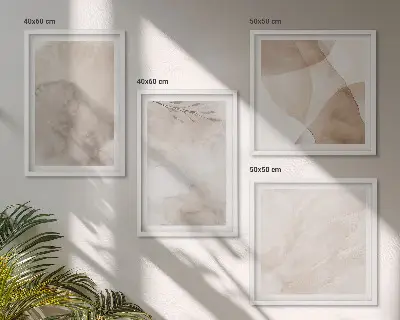 Galleria a parete con colori ad acquerello e texture boho