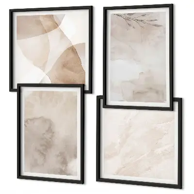 Galleria a parete con colori ad acquerello e texture boho