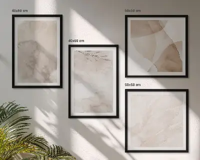 Galleria a parete con colori ad acquerello e texture boho