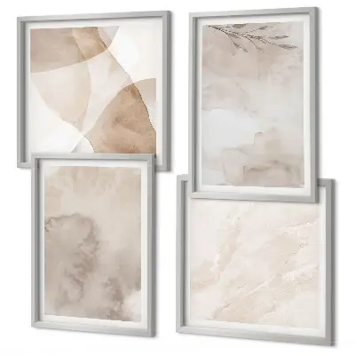 Galleria a parete con colori ad acquerello e texture boho