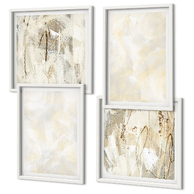 Composizione di 4 quadri Design di pittura dalla texture brillante