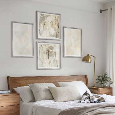 Composizione di 4 quadri Design di pittura dalla texture brillante