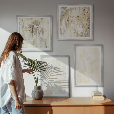 Composizione di 4 quadri Design di pittura dalla texture brillante