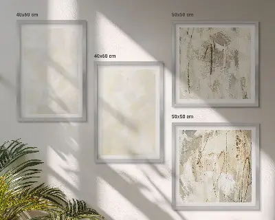 Composizione di 4 quadri con design di pittura dalla texture brillante