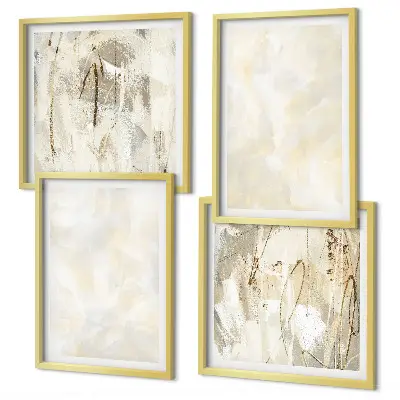 Composizione di 4 quadri con design di pittura dalla texture brillante