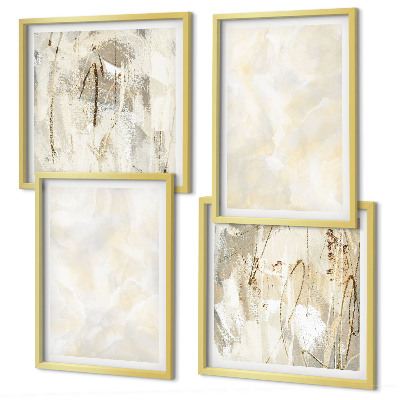 Composizione di 4 quadri Design di pittura dalla texture brillante