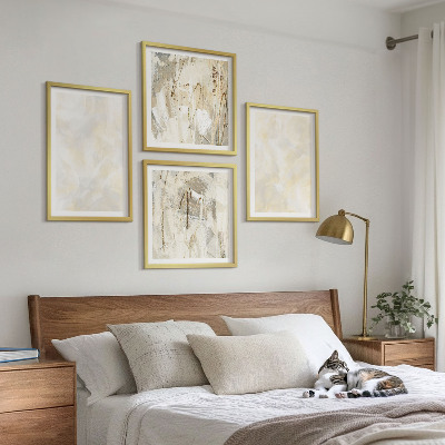 Composizione di 4 quadri Design di pittura dalla texture brillante