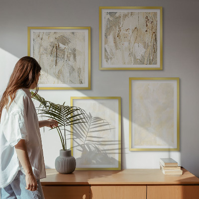 Composizione di 4 quadri Design di pittura dalla texture brillante