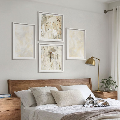 Composizione di 4 quadri Design di pittura dalla texture brillante