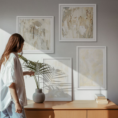 Composizione di 4 quadri Design di pittura dalla texture brillante