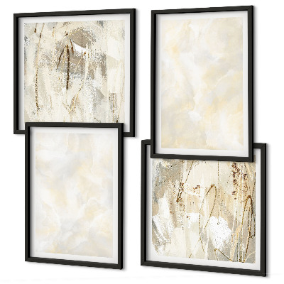 Composizione di 4 quadri Design di pittura dalla texture brillante