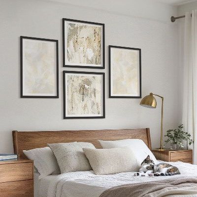 Composizione di 4 quadri Design di pittura dalla texture brillante