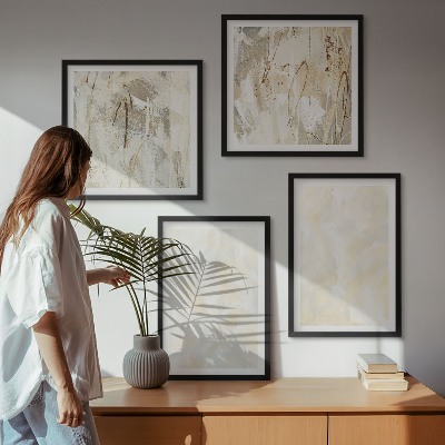 Composizione di 4 quadri Design di pittura dalla texture brillante