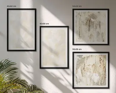 Composizione di 4 quadri con design di pittura dalla texture brillante
