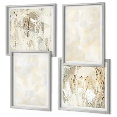 Composizione di 4 quadri con design di pittura dalla texture brillante