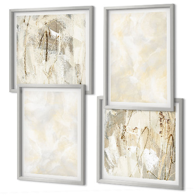 Composizione di 4 quadri Design di pittura dalla texture brillante