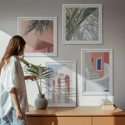 Illustrazioni di architettura urbana galleria a parete