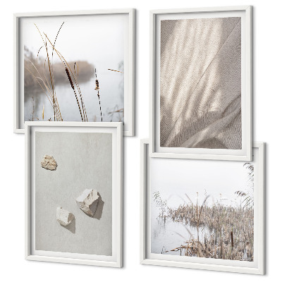 Composizione di 4 quadri Primi piani della struttura in stile boho