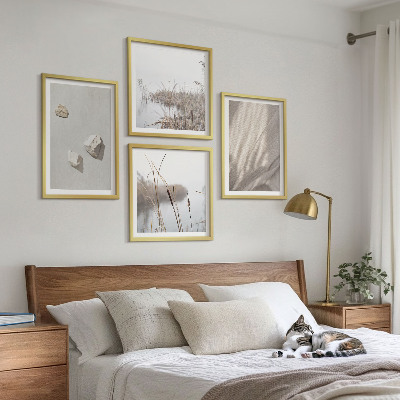 Composizione di 4 quadri Primi piani della struttura in stile boho