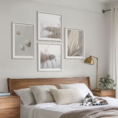 Composizione di 4 quadri Primi piani della struttura in stile boho