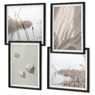 Composizione di 4 quadri Primi piani della struttura in stile boho