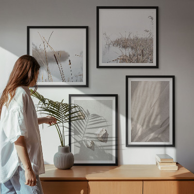 Composizione di 4 quadri Primi piani della struttura in stile boho