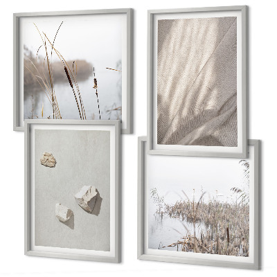 Composizione di 4 quadri Primi piani della struttura in stile boho