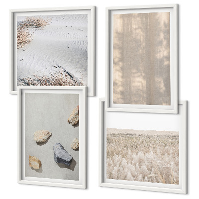 Polittico con cornice Trame naturali in stile boho