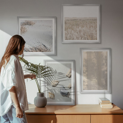 Polittico con cornice Trame naturali in stile boho