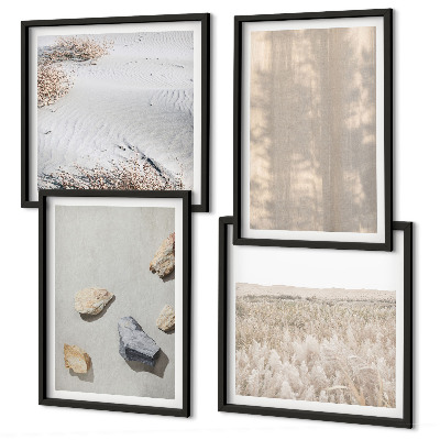 Polittico con cornice Trame naturali in stile boho