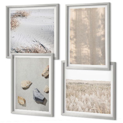 Polittico con cornice Trame naturali in stile boho