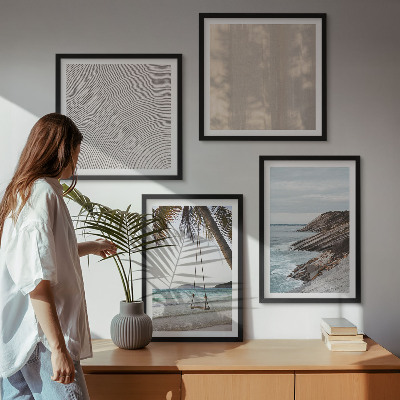 Polittico con cornice Spiaggia estiva con vista sul mare
