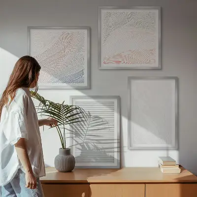 Strutture luminose, motivi di sabbia polittico con cornice