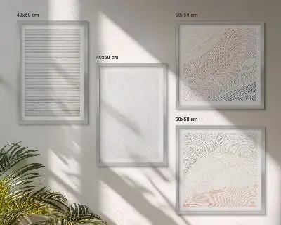 Strutture luminose, motivi di sabbia polittico con cornice