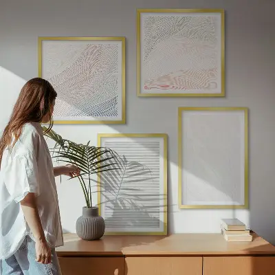 Strutture luminose, motivi di sabbia polittico con cornice
