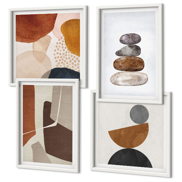 Composizione di 4 quadri Decorazioni astratte dipinte