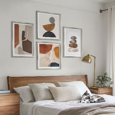 Composizione di 4 quadri Decorazioni astratte dipinte