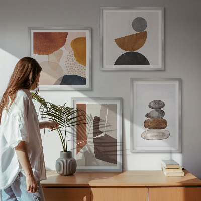 Composizione di 4 quadri Decorazioni astratte dipinte