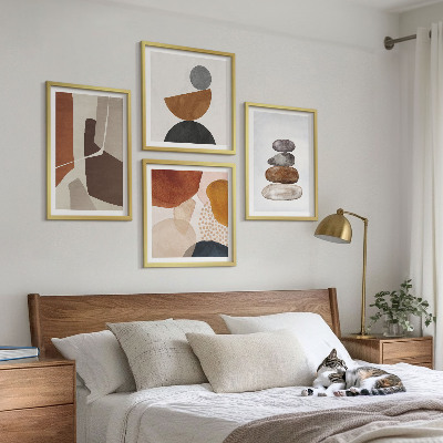 Composizione di 4 quadri Decorazioni astratte dipinte