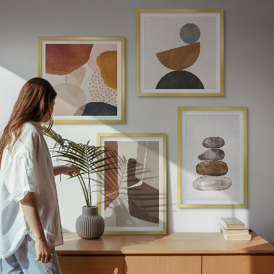 Composizione di 4 quadri Decorazioni astratte dipinte
