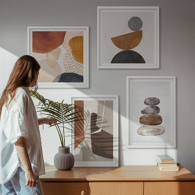 Composizione di 4 quadri Decorazioni astratte dipinte